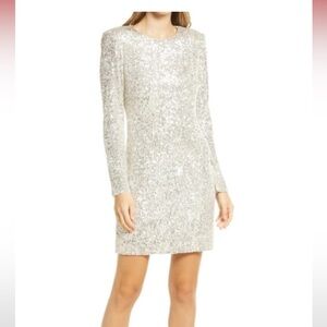 Eliza J sequin silver cocktail dress size 12 NWT